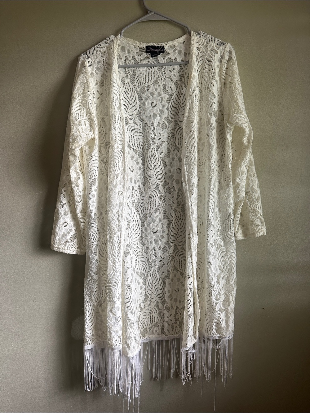 Ivory Lace Fringe Kimono Robe – Chelsea & Violet